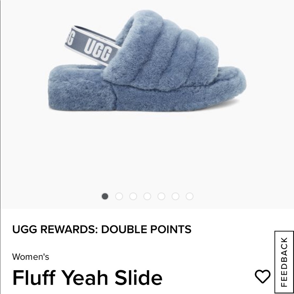 Ugg Fluff Yeah Blue Slippers - Picture 2 of 10